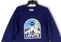 Mens Blue Graphic Crew Neck Long Sleeve Pullover T-Shirt Size Medium image number 3