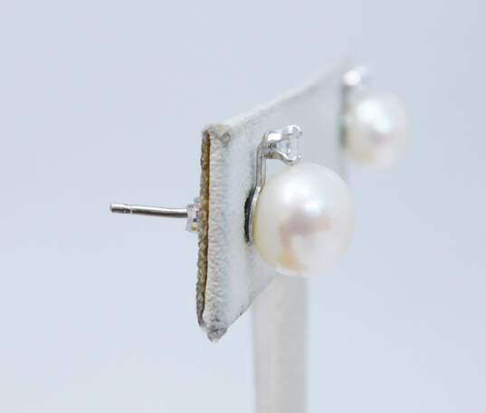 925 Sterling Silver White Spinel & Pearl Jewelry image number 4