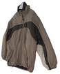 Mens Brown Long Sleeve Pockets Full Zip Activewear Sport Coat Size Large image number 1