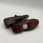 Mens Brown Leather Braided Moc Toe Slip On Loafers Shoes Size 7.5 M image number 6
