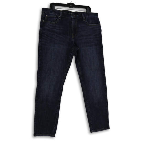 Mens Blue Denim Medium Wash 5-Pocket Design Straight Jeans Size 38X32 image number 1
