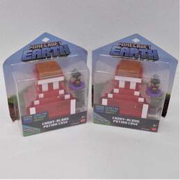 2 Minecraft Earth Boost Carry-Along Potion Case W/ Figure New  Mattel