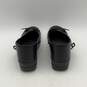 Dansko Womens Black Leather High-Heeled Round Toe Slip-On Clog Shoes Size 40 image number 4