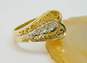 Elegant 14K Yellow Gold Clear Quartz Accent Scrolled Ring 5.0g image number 1