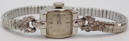 Ladies Vintage 14K White Gold Case Diamond Accent 17 Jewels Wrist Watch 14.6g