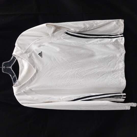 Adidas White Long Sleeve Shirt (Can't Tell What Size Or Gender) image number 1