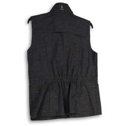 Womens Gray Sleeveless Front Pockets Mock Neck Full-Zip Vest Size Medium alternative image