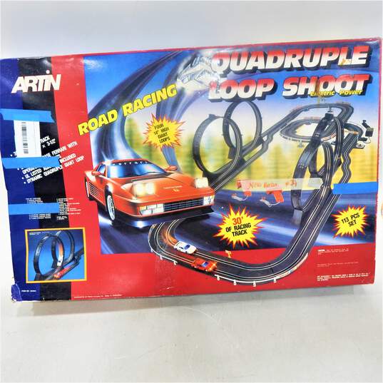 Vintage Artin Quadruple Loop Shoot Road Racing Slot Car Track image number 1