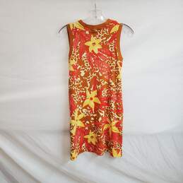 Nike Brown & Red Cotton Floral Patterned Sleeveless Tank Dress WM Size L alternative image