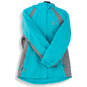 Girls Gray Blue Long Sleeve Full-Zip Pockets Hooded Winter Ski Jacket Size Large image number 1