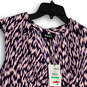 NWT Womens Pink Purple Abstract V-Neck Sleeveless Pullover Blouse Top Sz L image number 3