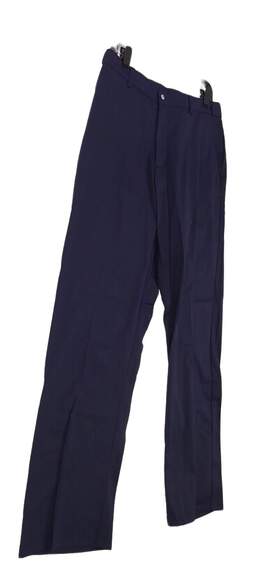 NWT Mens Blue Flat Front Pockets Straight Leg Dress Pants alternative image