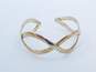 925 Hammered Cuff Bracelet Dichroic Glass Pendant & Hoop Earrings 33.2g image number 4