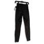 NWT Womens Black Faux Leather Flat Front Skinny Leg Ankle Pants Size 0 image number 2