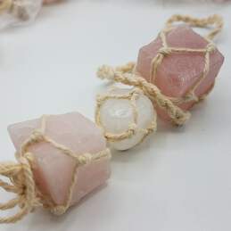 1.2lb Sealed Pink White Quartz Jewelry Beaded Chunky Mixed Lot alternative image
