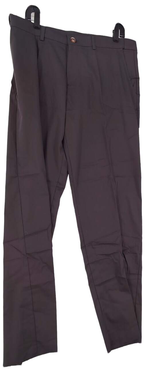 NWT Mens Brown Slash Pocket Flat Front Straight Leg Dress Pants image number 1