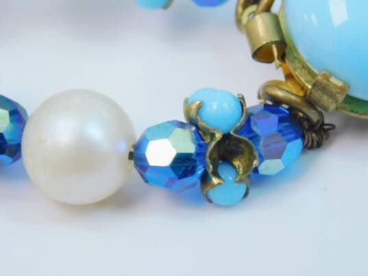 VNTG Blue & Aurora Borealis Rhinestone, Faux Pearl & Faux Turquoise Jewelry image number 3