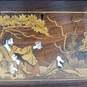 Marquetry inlay  Wood Box Indian Motif  Vintage Decorative Box image number 11