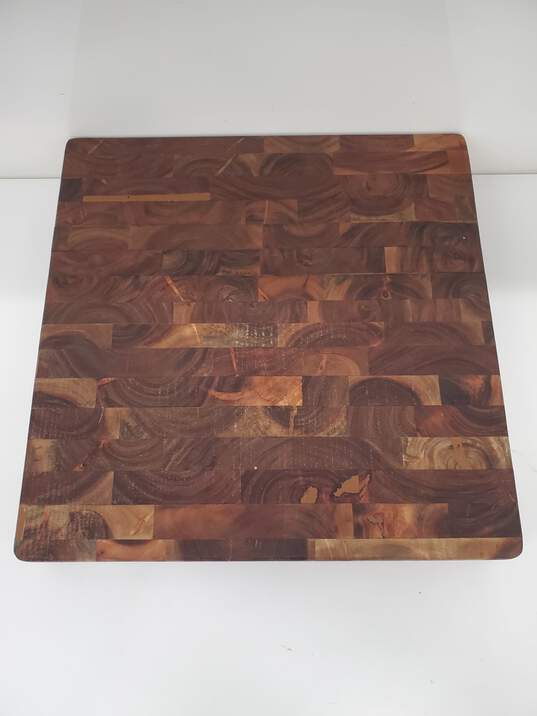 AZRHOM Extra Large End Grain Thick Acacia Wood Cutting Board 16x16x3 image number 1