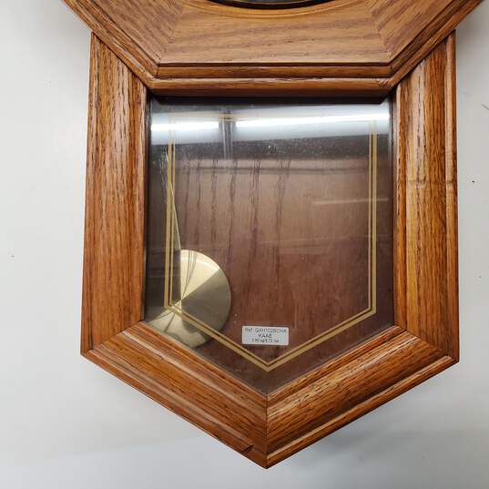 Seiko Schoolhouse Pendulum Wall Clock Traditional Brown Oak image number 3