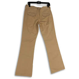 NWT Womens Tan Flat Front Slash Pocket Bootcut Leg Chino Pants Size 26 alternative image