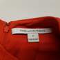 Womens Orange Sleeveless Keyhole Neck Back Zip Casual Shift Dress Size 4 image number 3
