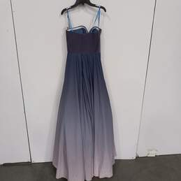 Women's Dillard's Glamour Terani Couture Blue to Gray Ombre Prom Dress Sz 4 NWT alternative image