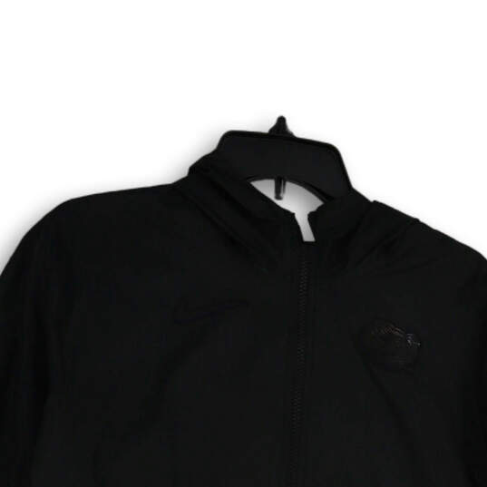 Womens Black Long Sleeve Hooded Full-Zip Windbreaker Jacket Size XS image number 3
