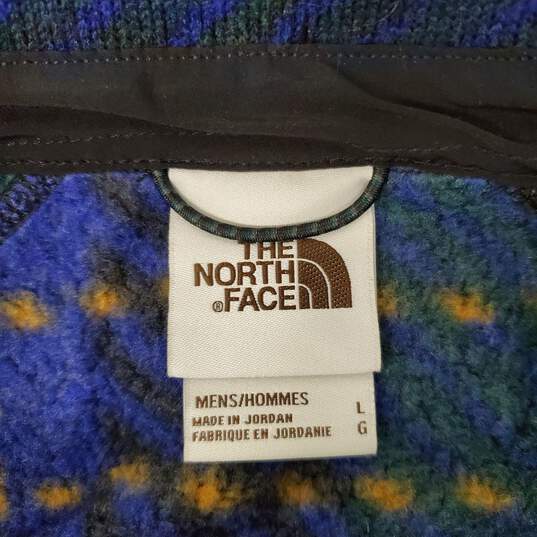 NWT The North Face MN's Lyons Raglan Shacket Blue, Black, Green & Yellow Fleece Jacket Size L image number 3