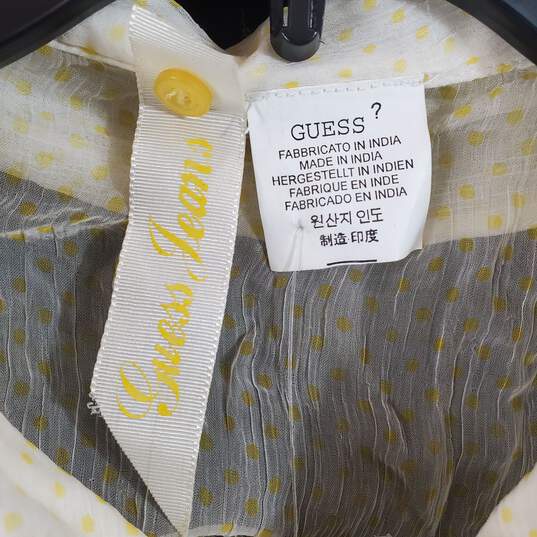 Guess Women Yellow Sheer Blouse Sz L NWT image number 2