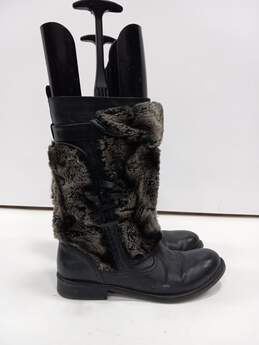 B Makowsky Women's Black Fur Boots Size 9M