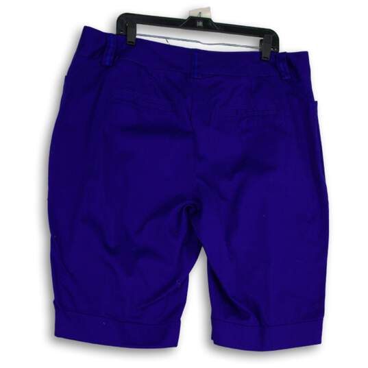 Ashley Stewart Womens Blue Flat Front Cuffed Hem Bermuda Shorts Size 20W image number 2
