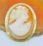 Antique 10K Yellow Gold Carved Shell Cameo Brooch 4.4g image number 2