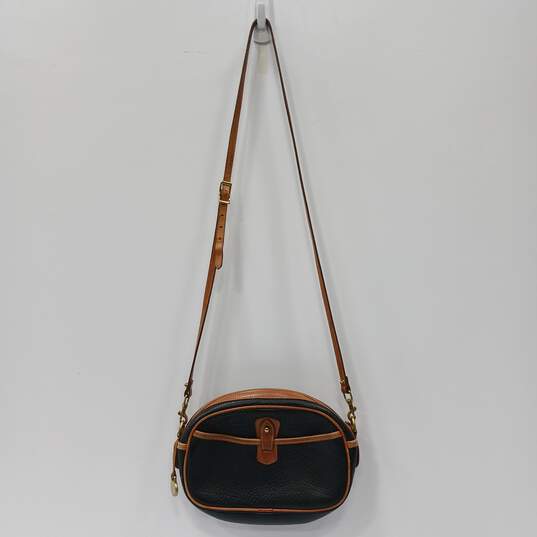 Louis Vuitton Brown & Black Leather Zip Close Detachable Strap Bag