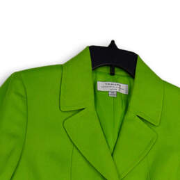 Womens Green Long Sleeve Single Breasted Cropped Three Button Blazer Sz 10P alternative image