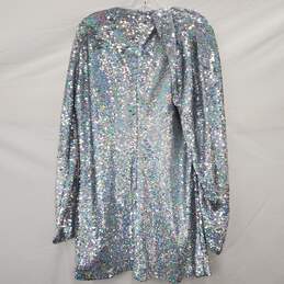 Zara Short Sequin Silver Dress Size XXL NWT alternative image