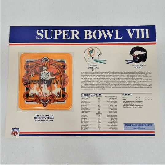 Willabee & Ward 1967 Super Bowl 8 Patch  Miami/ Minnesota image number 1