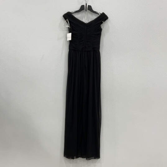 NWT Womens Black Mesh Off The Shoulder Back Zip Long Maxi Dress Size 4 image number 2