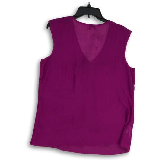 NWT Loft Womens Purple Bow Front Sleeveless Pullover Classic Tank Top Size L image number 2