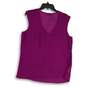 NWT Loft Womens Purple Bow Front Sleeveless Pullover Classic Tank Top Size L image number 2