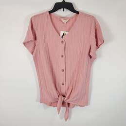 WeatherProof Vintage Women Pink Tie Up Shirt Sz M NWT