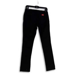 Womens Black Slim Fit Flat Front Straight Leg Chino Pants Size 7 alternative image