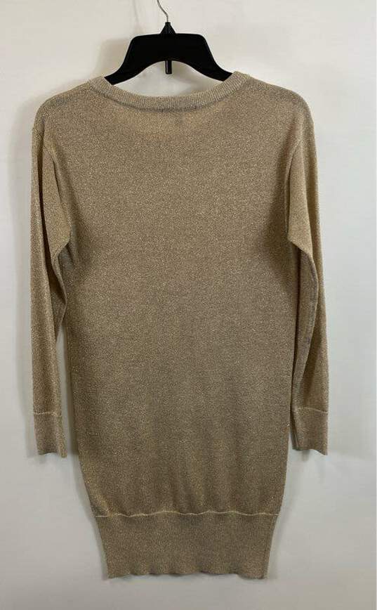 Armani Exchange Women's Gold Sparkle Sweater Dress - Size X Small image number 2