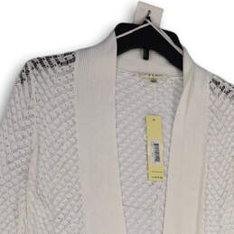 NWT Womens White Crochet Long Sleeve Open Front Cardigan Shrug Size Large