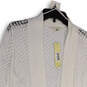 NWT Womens White Crochet Long Sleeve Open Front Cardigan Shrug Size Large image number 1