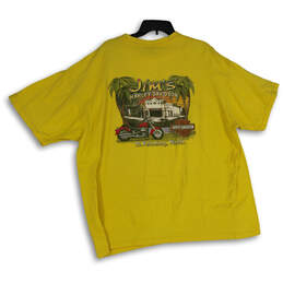 Mens Yellow Graphic Print Short Sleeve Crew Neck Pullover T-Shirt Size 3XL alternative image