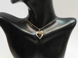 Romantic 925 Black Hills Sterling Spinel Open Heart Pendant Necklace 4.1g