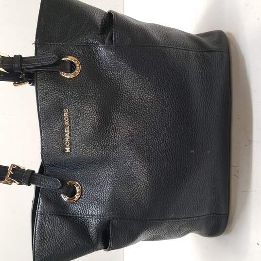 Buy the Michael Kors Jet Set Pebble Leather Tote Bag Black