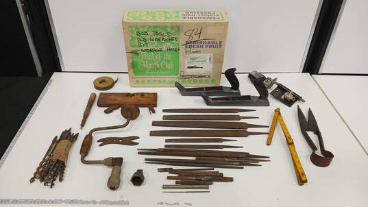 Box Of Vintage Assorted Tools In Box image number 1