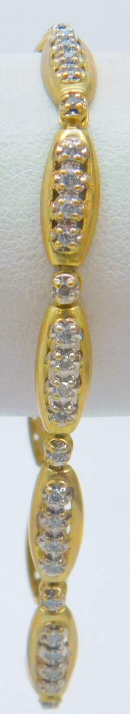 10K Yellow Gold 0.82 CTTW Diamond Tennis Bracelet 7.6g alternative image